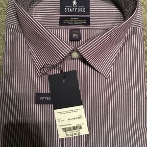 Stafford Shirts - Stafford New Dress Shirt Purple Stripe 16.5 34/35 Stafford Shirts - Stafford New Dress Shirt Purple Stripe 16.5 34/35